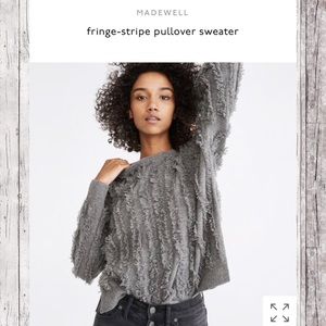 🐑Madewell fringe-stripe pullover sweater 🐑